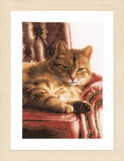 Набор для вышивания LANARTE PN-0021762 Отдыхающий кот 34 x 24 см