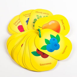 Карточки на кольце для изучения английского языка Фрукты и ягоды, 3+ - Лас играс фото 2