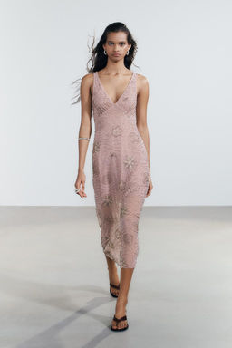 MIDI DRESS WITH BEADS