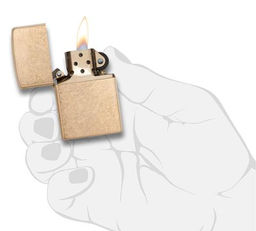 Зажигалка Armor с покрытием Искусственно состаренная латунь | Tumbled Brass ZIPPO 28496