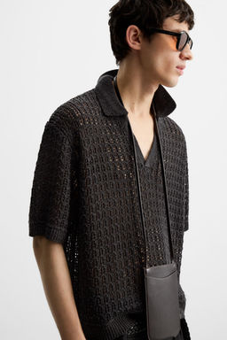 OPEN KNIT POLO SHIRT - Zara фото 5