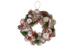 Новогоднее украшение венок 34*34*8 см Зимняя вишня круг - Elan gallery фото 3