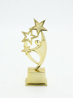 Наградная фигура под нанесение «Человек со звездами», золото, пластик