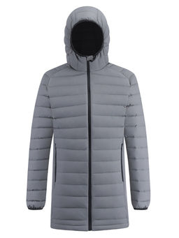 Куртка мужская удлинённая стёганая с капюшоном и графеновой подкладкой утеплитель тинсулейт