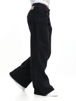 Джинсы черные подростковые палаццо для весны и лета 33-1074 черный - Mini maxi фото 9