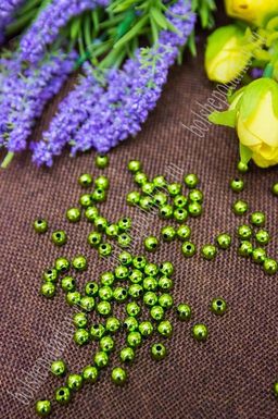 Бусины "Металлик" 6 мм*400 гр (SF-694) фисташковый