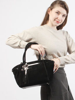 LACCOMA сумка Y2373F-черный натуральная замша, натуральная кожа полиэстер