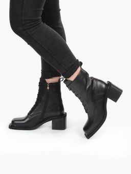 01-E21B-2A BLACK Ботинки демисезонные женские (натуральная кожа, байка) - Фабричный китай фото 5