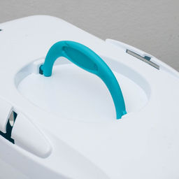 Переноска для животных до 9 кг Пижон, металлическая дверь, 43х29х27,5 см, бело-бирюзовая  фото 8