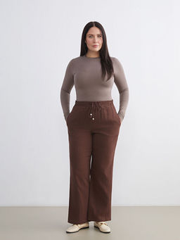 Beli Lastikli Dokulu M?slin Kad?n Pantolon