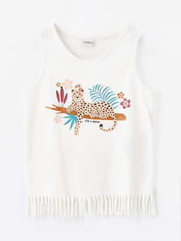 Bisiklet Yaka Bask?l? K?z ?ocuk Atlet