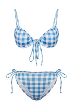 TRENDYOLMILLA Potikare Desenli Balconette Baglamal? Dokulu Regular Pretty Bikini Tak?m? TBESS25BT00093  фото 5