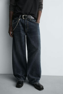 WASHED BALLOON FIT JEANS