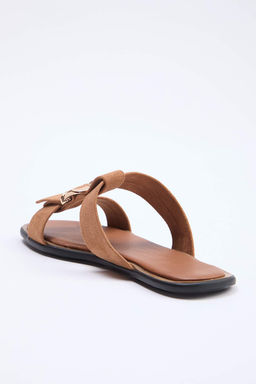 Taba Suet Kad?n Cift Bantl? Terlik TAKSS26TE00015