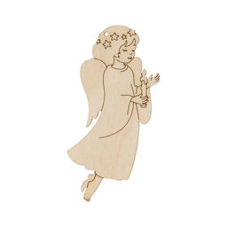 Заготовка для декорирования Mr. Carving БА-72 Подвеска Ангел фанера 10 х 9 х 0.3 см 02 со свечой (10х5.7 см)