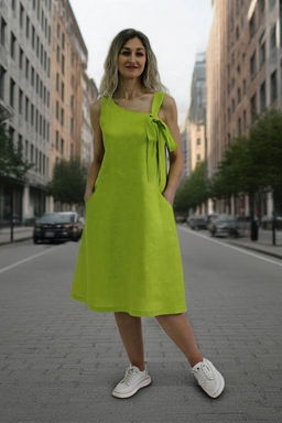 Платье умягченный 100% лен