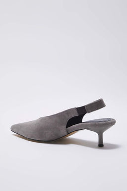 Gri Suet Sivri Burun Kad?n Kitten Topuklu Ayakkab? TAKAW26TO00012 - Trendyolmilla фото 6