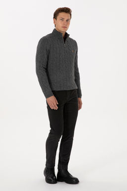 Erkek Gri Slim Fit Kanvas / Chino Pantolon - U.s. polo assn фото 3