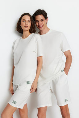 Unisex Ekru Regular Fit _rme _ortlu Pijama Tak_m_ TMNSS23PT00032