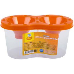 Цена за 2 шт. Стакан-непроливайка двойной, оранжевый (CH_14424/СН46МП, "Мульти-Пульти")