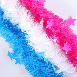 Цена за 10 шт. Мишура Искорка звёздочки, d-6 см, 200 см, микс