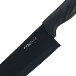Нож поварской OKROSHKA КРУТОН, черное лезвие,19,3 см OK912P-B-CH