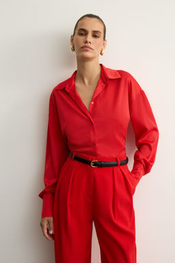 Рубашка из сатина с завязками