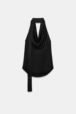 TOP HALTER PA?UELO FLECOS ZW COLLECTION / Negro - Zara фото 15
