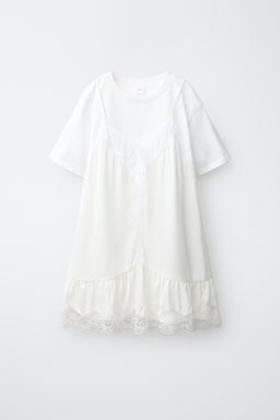 VESTIDO LENCERO COMBINADO / Blanco - Zara фото 2