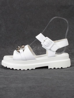 08-PEAG03-1 WHITE Босоножки женские (натуральная кожа)