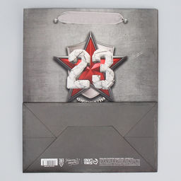 Цена за 2 шт. Пакет подарочный ламинированный, упаковка, С 23 февраля, ML 23?27?11.5 см