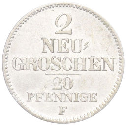 2 гроша 1853 года F Саксония