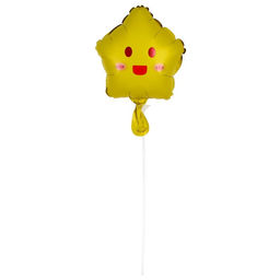 Цена за 5 шт. Воздушный шар фольгированный 10" «Звезда смайл», для палочки, МИКС