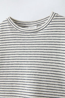 STRIPED COTTON AND LINEN T-SHIRT - Zara фото 7