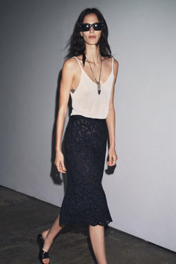 ZW COLLECTION LACE MIDI SKIRT
