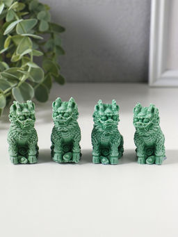 Набор фигурок 4 шт. «Собаки Фу», полистоун, зелёный, 2.3×4.5×5 см