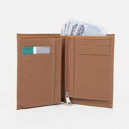 Кошелёк без застёжки, отдел для паспорта, цвет бежевый - Simaland фото 6