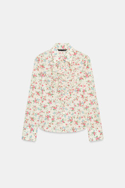 CAMISA ESTAMPADO FLORES VOLANTES / ?nico
