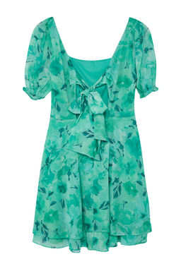 TRENDYOLMILLA Lacivert Cicek Desenli Mini Sifon Dokuma Elbise TWOSS23EL01171 фото 11