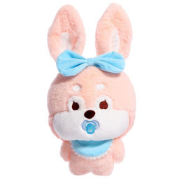 Мягкая игрушка Зайка, с бантиком, 20 см, персиковая