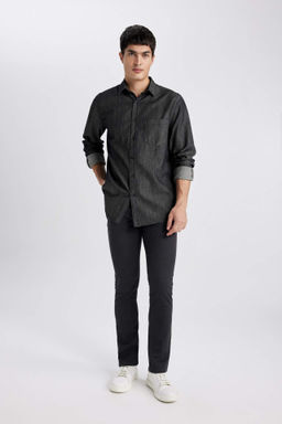 Chino Kanvas Pantolon Slim Fit Dar Kesim Cepli Duz Paca - Defacto фото 5