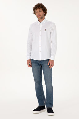 Рубашка U.S. Polo Assn Basic белая из хлопка
