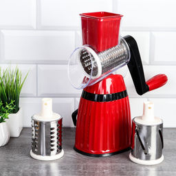 Овощерезка роторная с 3 насадками / R-190 /уп 24/ Красная/ ПРОМО АКЦИЯ - ГалеонТрейд фото 2