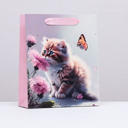 Пакет ламинированный вертикальный Котёнок, 21 х 25 х 8 см