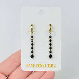 Серьги из черной Шпинели