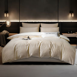 Комплект постельного белья на резинке Сатин-Жаккард Тессоро MTR006 Евро 4 Наволочки