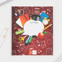 Тетрадь А5, 12 листов на скрепке в клетку Школьные принадлежности, 5 видов МИКС, белизна 96% . - Artfox study фото 13