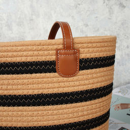 Сумка плетеная 27x43x13 / DW-21 /уп 50/коричнево-черная - Галеонтрейд фото 4