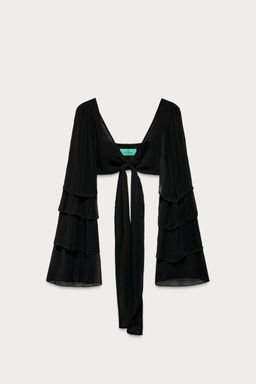 TOP VOLANTES MARISA BERENSON X ZARA / Negro