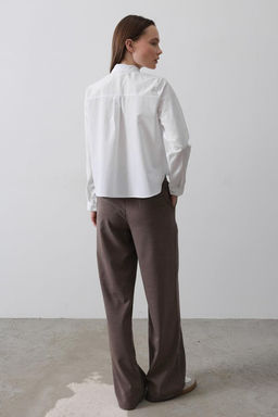 Kahverengi Kemerli Wide Leg/Genis Paca Pantolon TWOAW26PL00107 - Trendyolmilla фото 3